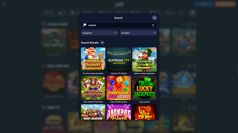 Bison Casino — Jackpot games