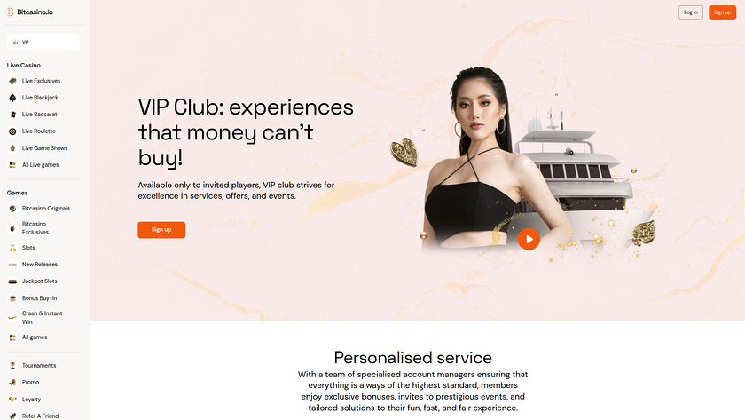 Bitcasino.io — VIP section
