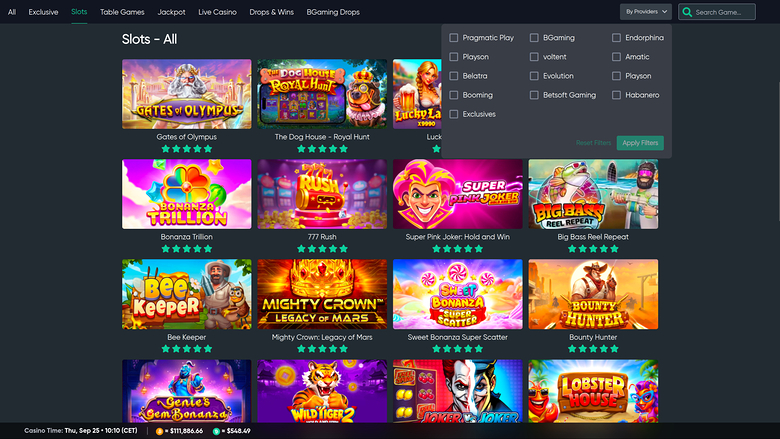 Bitcoin.com Games Casino — Games lobby