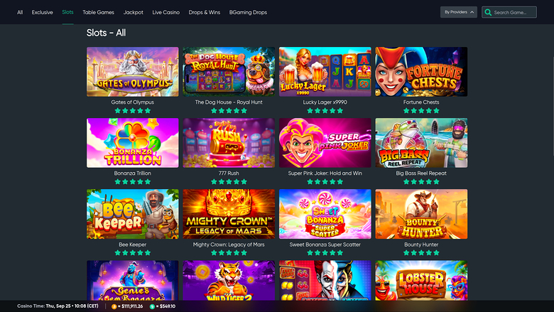 Bitcoin.com Games Casino — Games lobby