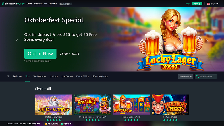 Bitcoin.com Games Casino — Homepage