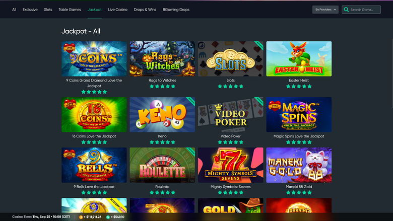 Bitcoin.com Games Casino — Games lobby