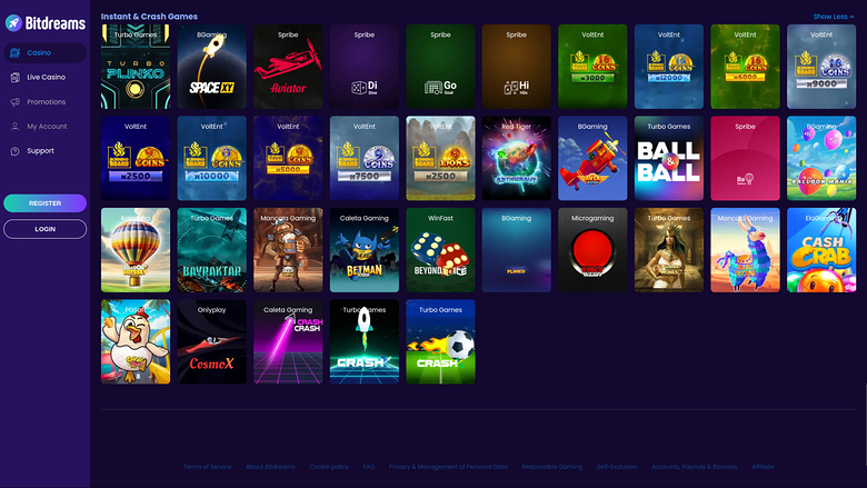 Bitdreams Casino — Games lobby