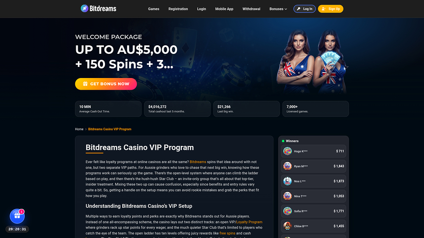 Bitdreams Casino — VIP section