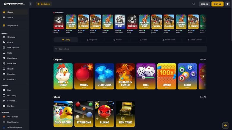 BitFortune Casino — Games lobby