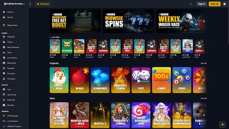 BitFortune Casino — Homepage