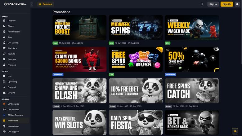 BitFortune Casino — Promotions page