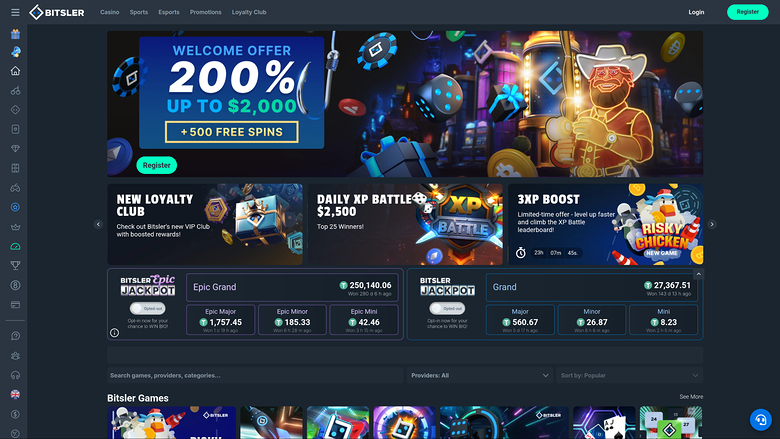 Bitsler Casino — Homepage