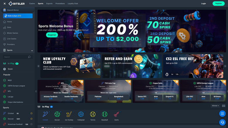 Bitsler Casino — Sportsbook