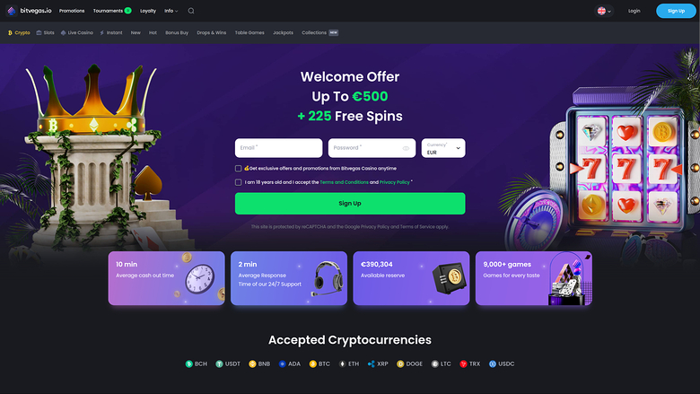 BitVegas Casino — Homepage