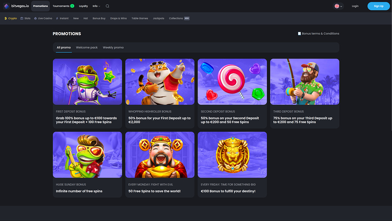 BitVegas Casino — Promotions page