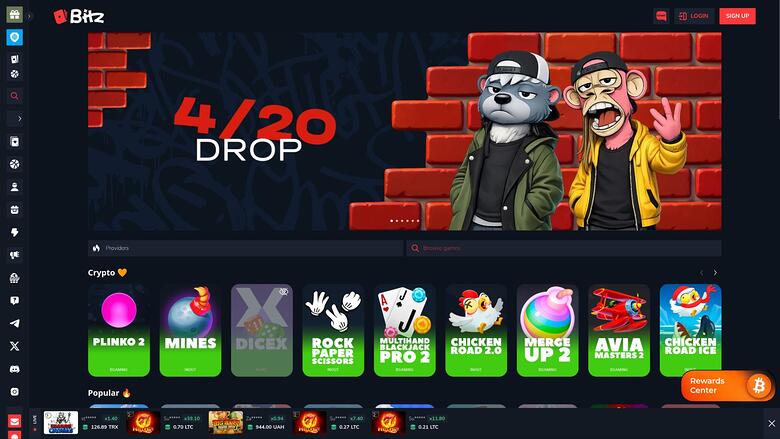 Bitz.io Casino — Homepage
