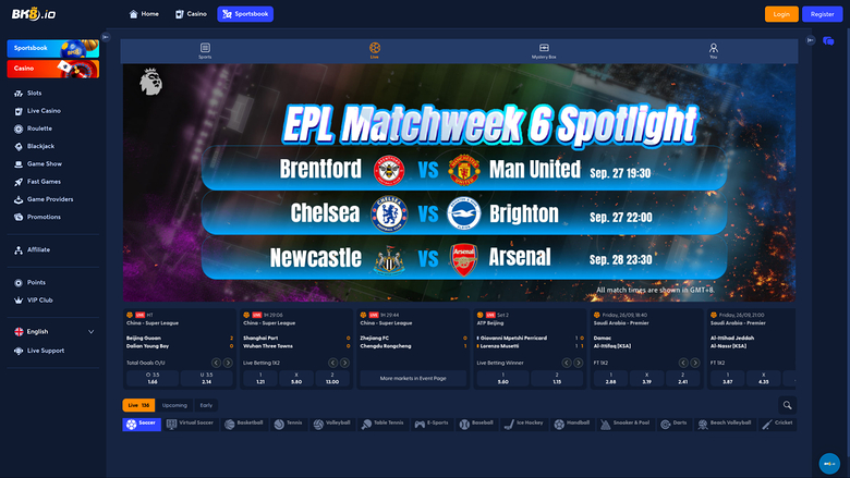 BK8.io Casino — Sportsbook