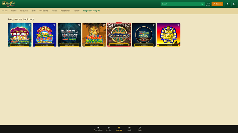 Blackjack Ballroom — Jackpot games
