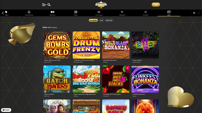 BlackJack City — Games lobby