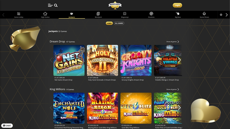 BlackJack City — Jackpot games