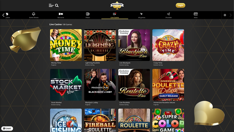 BlackJack City — Live dealer lobby