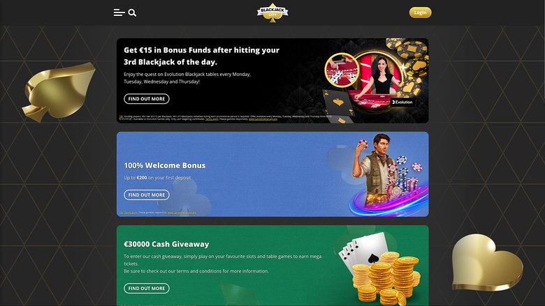 BlackJack City — Promotions page