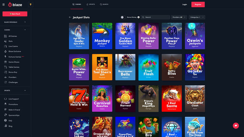 Blaze — Jackpot games