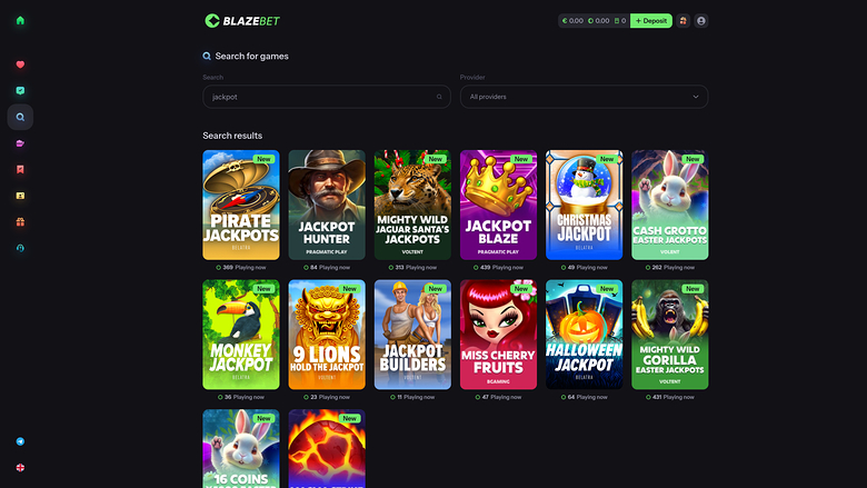 BlazeBet Casino — Jackpot games