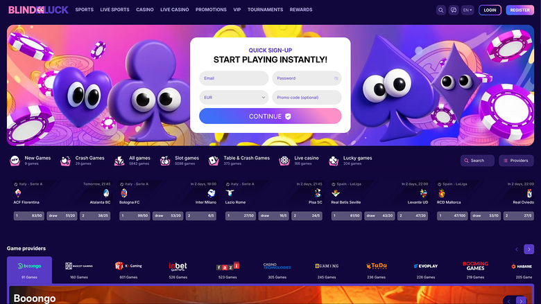 BlindLuck Casino — Homepage