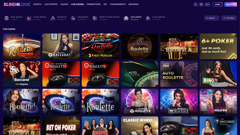 BlindLuck Casino — Live dealer lobby