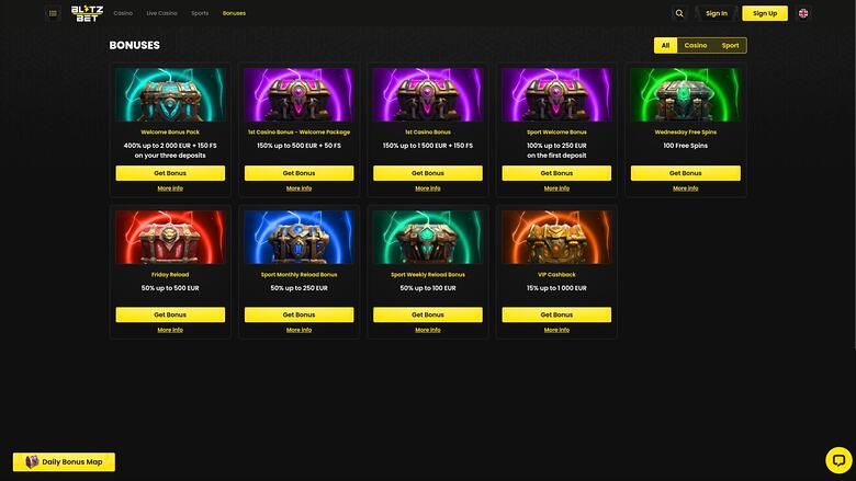 Blitzbet Casino — Promotions page
