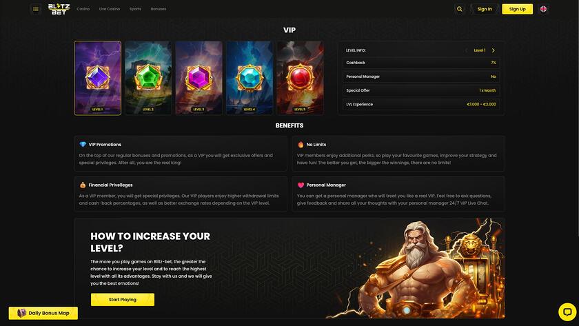 Blitzbet Casino — VIP section