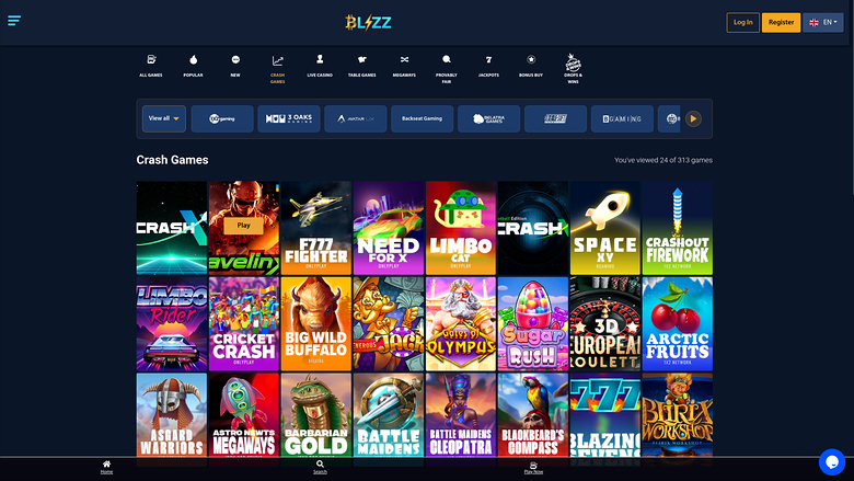 Blizz Casino — Games lobby
