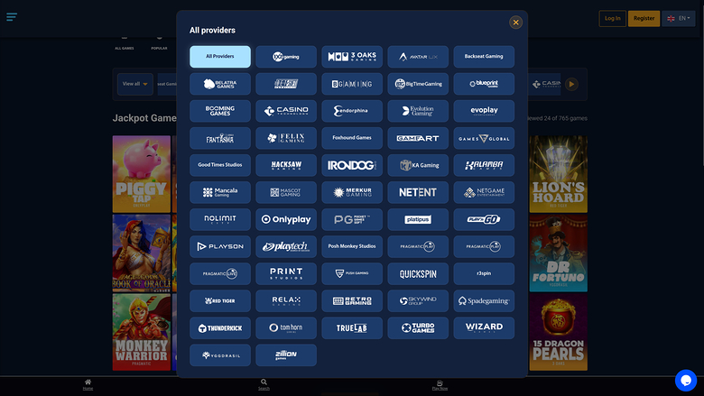 Blizz Casino — Games by studio