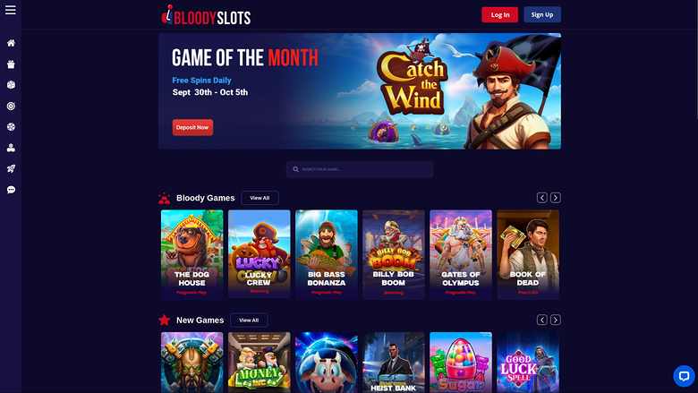 BloodySlots Casino — Homepage