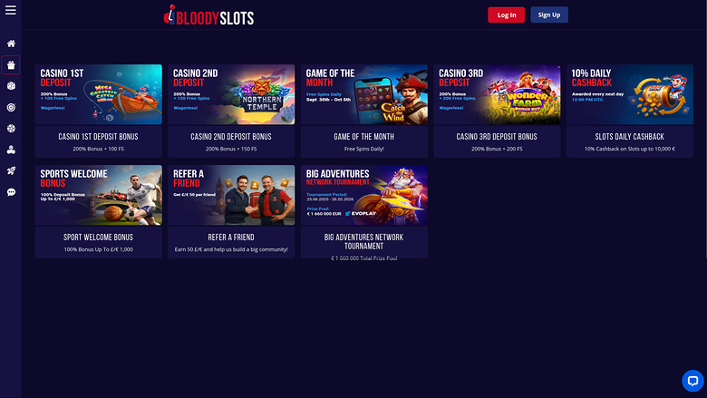 BloodySlots Casino — Promotions page