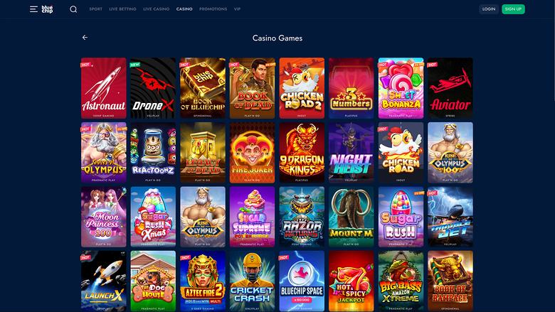 BlueChip Casino — Games lobby
