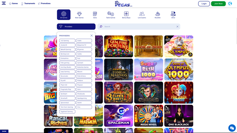 BluVegas Casino — Games by studio