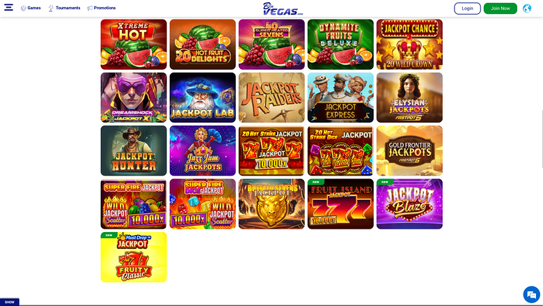 BluVegas Casino — Jackpot games