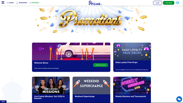 BluVegas Casino — Promotions page