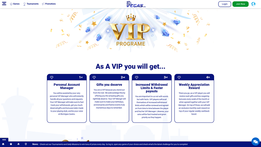 BluVegas Casino — VIP section