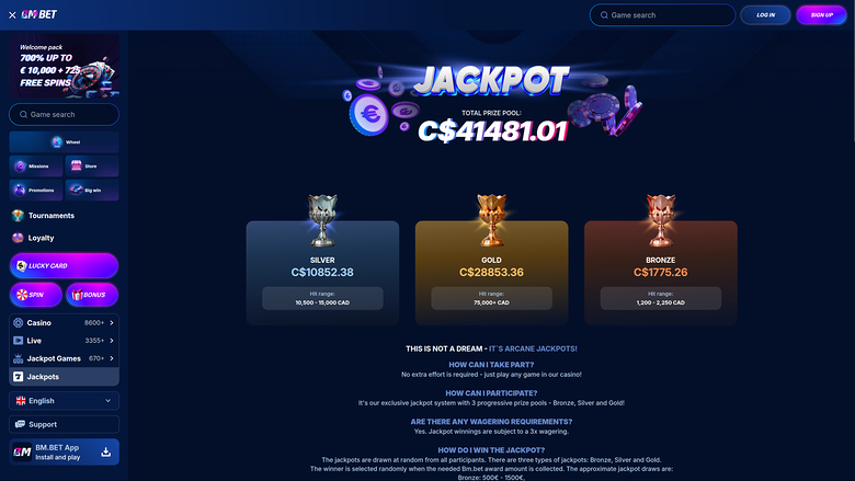 Bm.bet Casino — Jackpot games