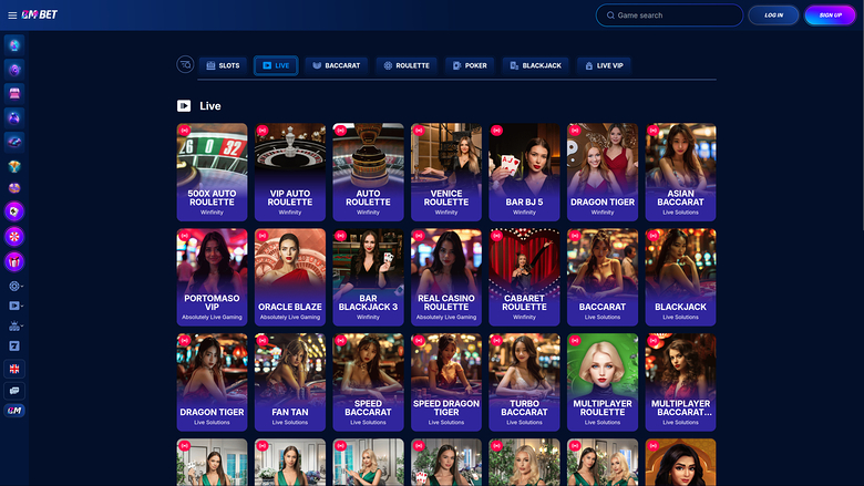 Bm.bet Casino — Live dealer lobby