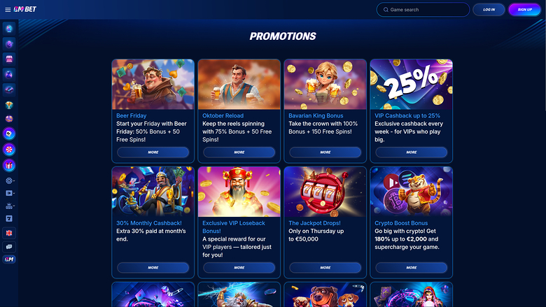 Bm.bet Casino — Promotions page