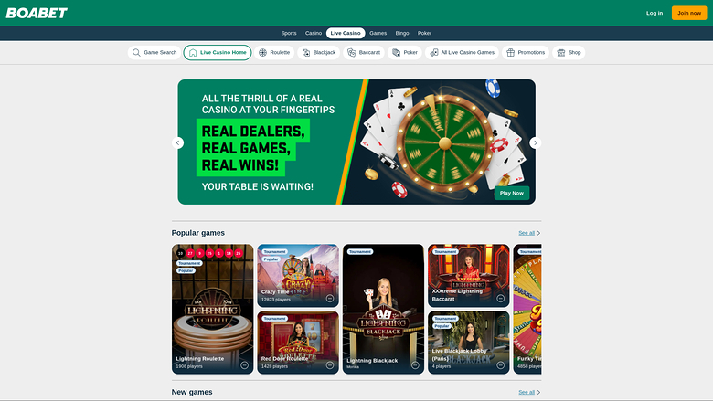 BoaBet Casino — Livedealer