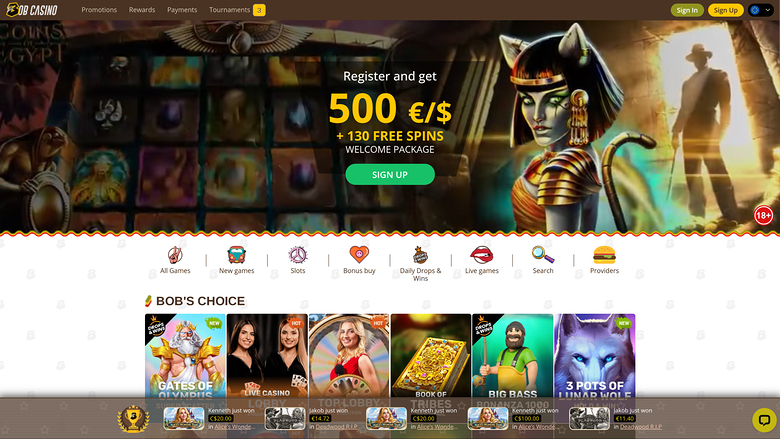 Bob Casino — Homepage