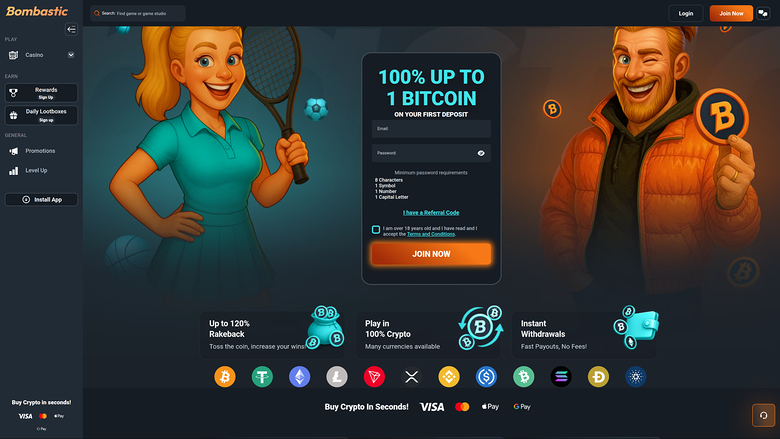 Bombastic Casino — Homepage