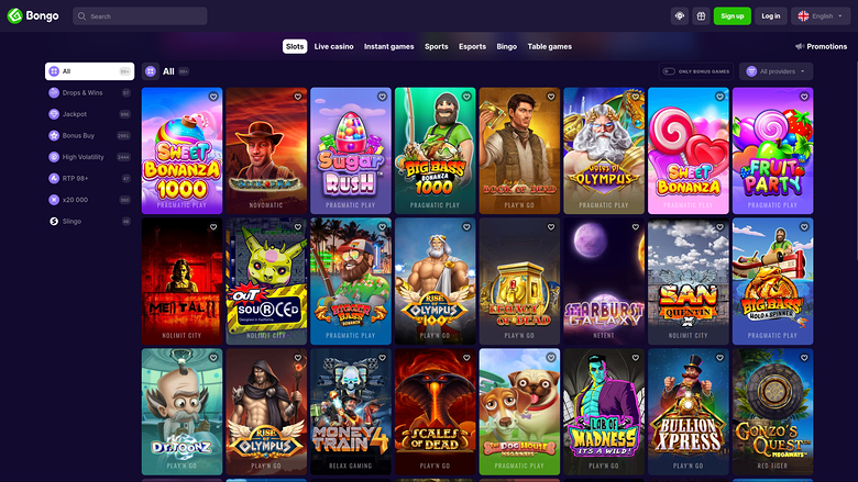 Bongo Casino — Games lobby