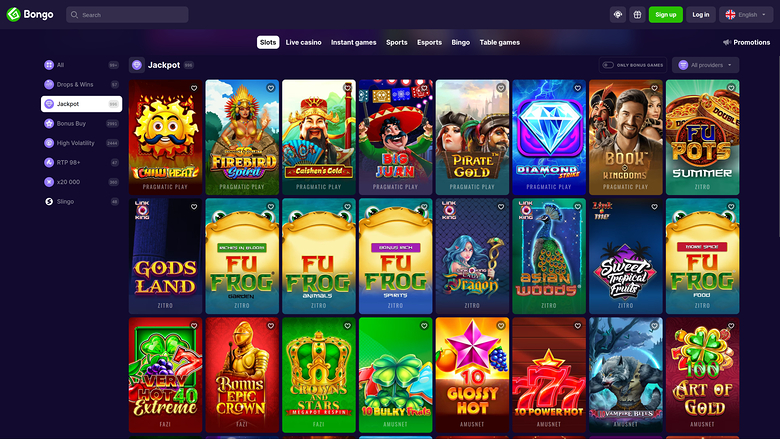 Bongo Casino — Jackpot games