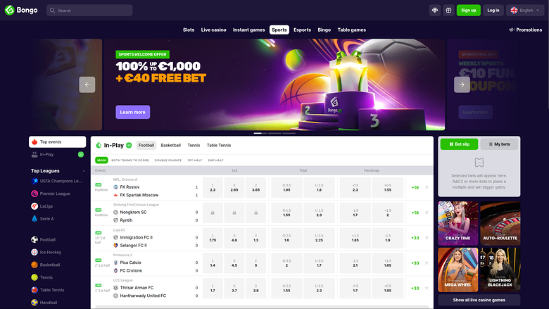 Bongo Casino — Sportsbook