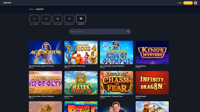 BonkersBet Casino — Jackpot games