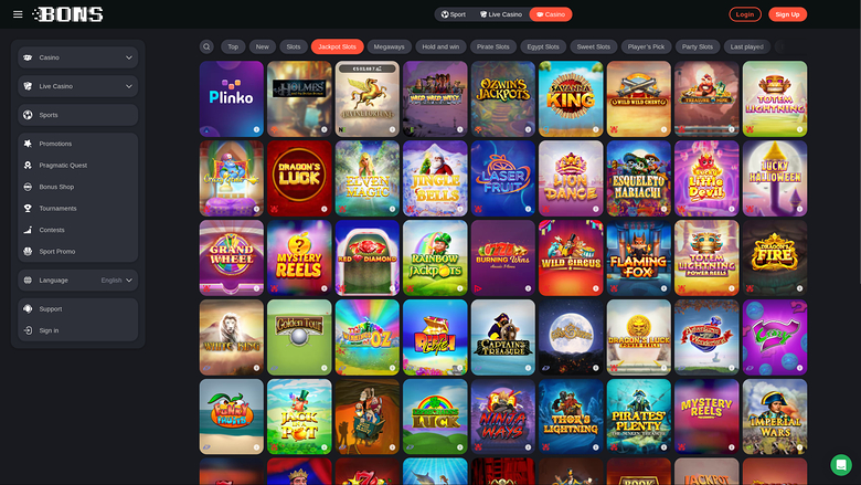 Bons Casino — Jackpot games