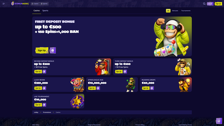 BonusKong Casino — Promotions page