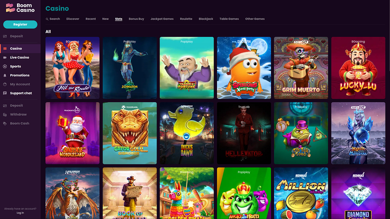 Boom Casino — Games lobby
